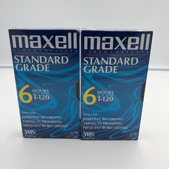 Maxell Blank Video Set of 2 VHS Tapes SEALED - Picture 4 of 4